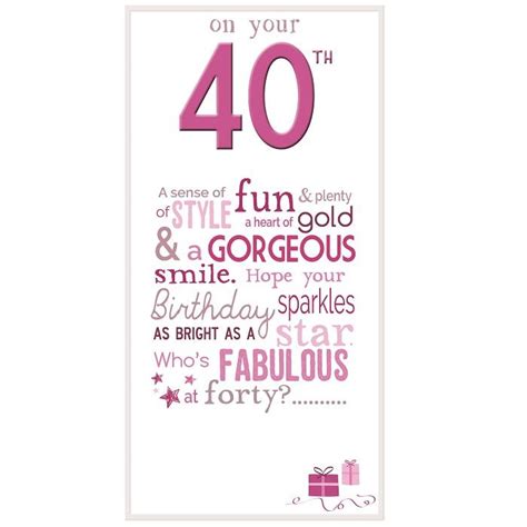 Little Thoughts 40th Birthday Female Greeting Card