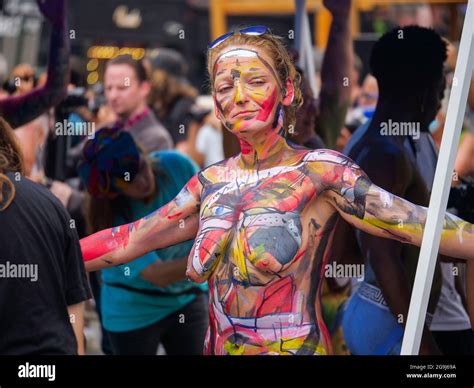 New York New York USA 25th July 2021 NYC Bodypainting Day In Union