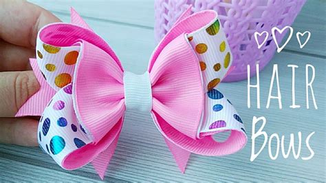 Hair Bow Tutorial Bow Out Of Ribbon How To Make Bows With Ribbon Tutorial Youtube