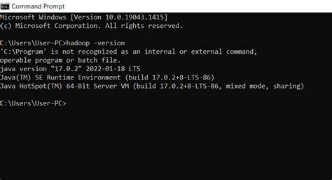 Windows After Hadoop Installation Why Cmd Shows C Program Not