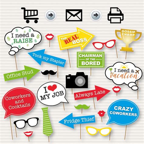 Buy Office Party Photo Booth Printable Props Office Party Props Online