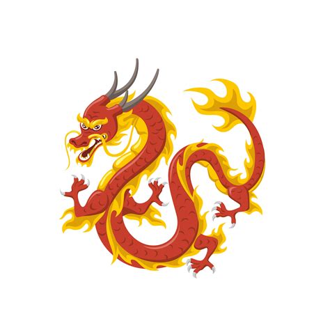 Chinese Red Dragon Symbol Of Power And Wisdom 1234034 Vector Art At