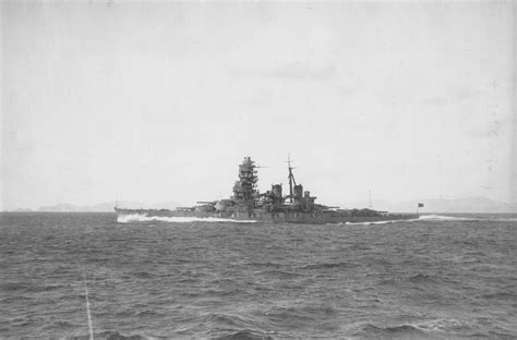 Photo Japanese Battleship Hiei Undergoing A Full Power Trial Off