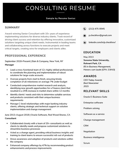 Consulting Resume Samples Tips For 2024