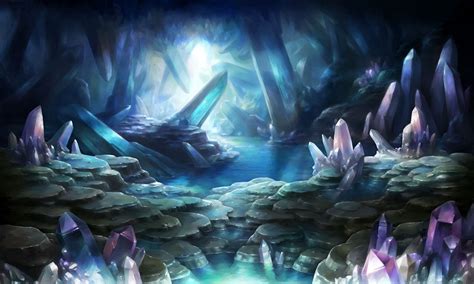 Crystal Caves Fantasy Landscape Art Fantasy Concept Art