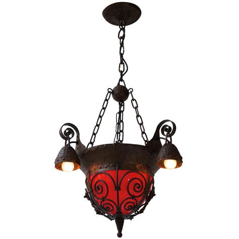 Vintage gothic black metal ceiling light fixture retro industrial mid century. Gothic Style Chandelier at 1stdibs