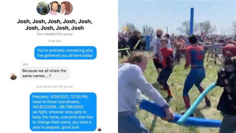 The Josh Fight Meme Actually Happened Irl Horde Of Joshes Met In A Cornfield To Beat Each