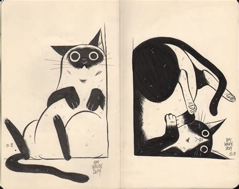 Emilenox Tumblr Cat Drawing Cat Art Cats Illustration