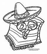 Sombrero Coloring Mexican Hat Maracas Printable Mayo Cinco Mexico Mariachi Cactus Drawing Flag Drawings Dibujos Colorear Sheets Dibujo Mexicana Getcolorings sketch template