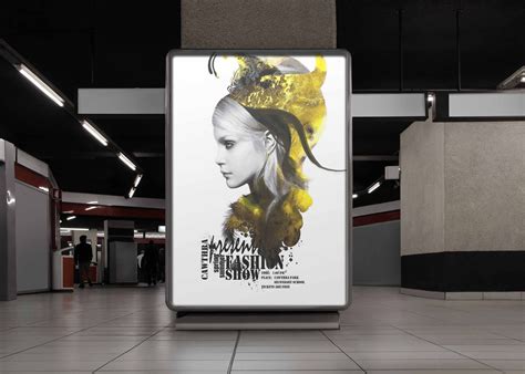Free Metro Station Poster Mockup | Poster mockup psd, Poster mockup, Poster mockup free