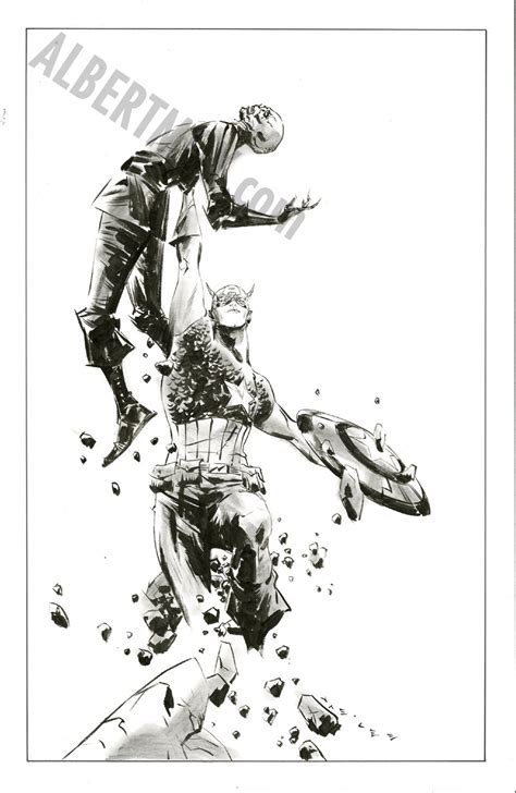 Albert Moy Original Comic Art Captain America Vs Red Skull By Jae Lee