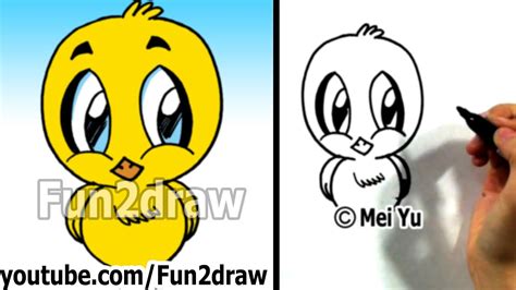 How To Draw A Cartoon Chick How To Draw Cute Kawaii