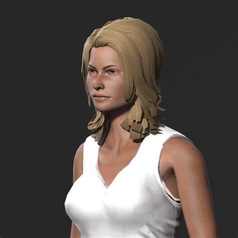 Beautiful Woman Rigged D Game Character Low Poly D Model CAD Files DWG Files Plans And Details