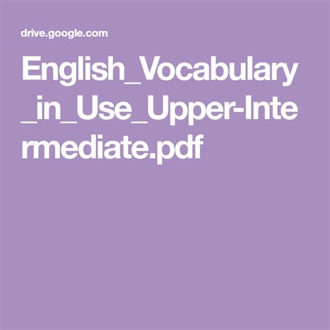 Englishvocabularyinuseupper Intermediatepdf English Vocabulary