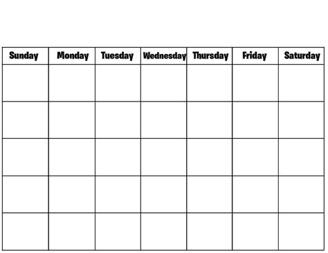 Blank Calendar Page Template Preschool Template Calendar Design