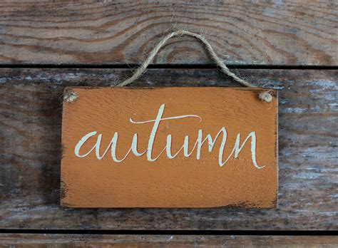 Autumn Hand Lettered Wooden Sign By Our Backyard Studio In Mill Creek