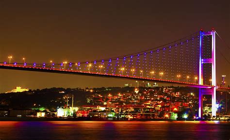Bogazici Kpr Bridge Illuminating Istanbul Photograph By Kantilal Patel