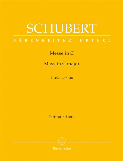 Forwoods Scorestore Schubert Mass In C D452 Published By Barenreiter