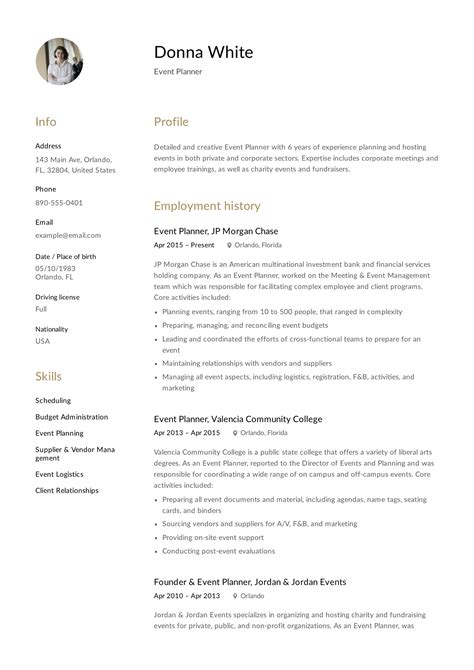 Guide Event Planner Resume 12 Samples Pdf And Word 2019