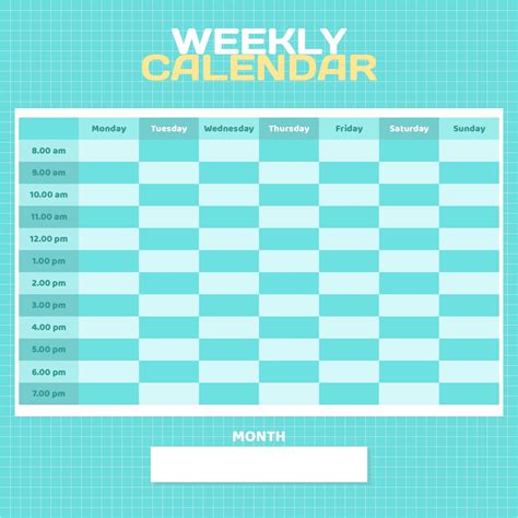 Best Images Of Printable Weekly Calendar With Time Slots Printable