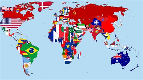 Turbulencia Factura Entrada Mapa Del Mundo Con Las Banderas Mala Fe