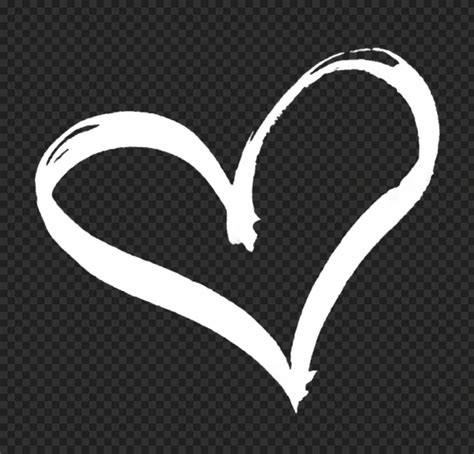Hd White Hand Drawn Heart Png Citypng