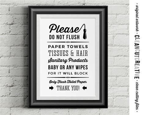 Printable Bathroom Signs Free Printable Do Not Flush Signs Minimalist