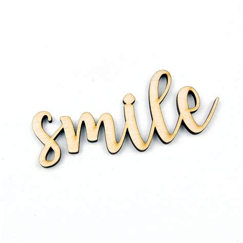 Wooden Smile Sign Shape For Crafts And Decoration Laser Cut Etsy