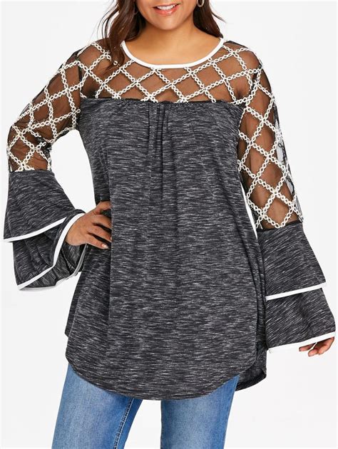 Rosegal Fashion Flared Sleeves Plus Size