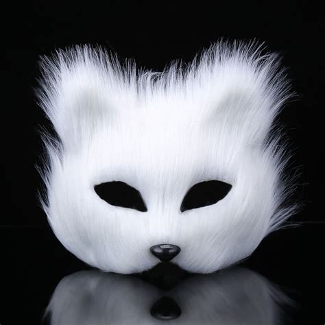 New Arrival Ladys White Fox Mask For Halloween Prop Costume Women