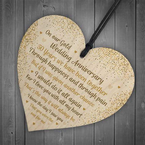 Maybe you would like to learn more about one of these? 50th Gold Wedding Anniversary Gift For Husband Wife Wood ...