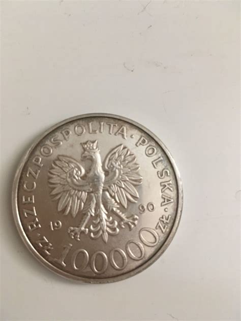 1990 Poland Silver 100000 Zlotych Large 40mm Coin Ebay