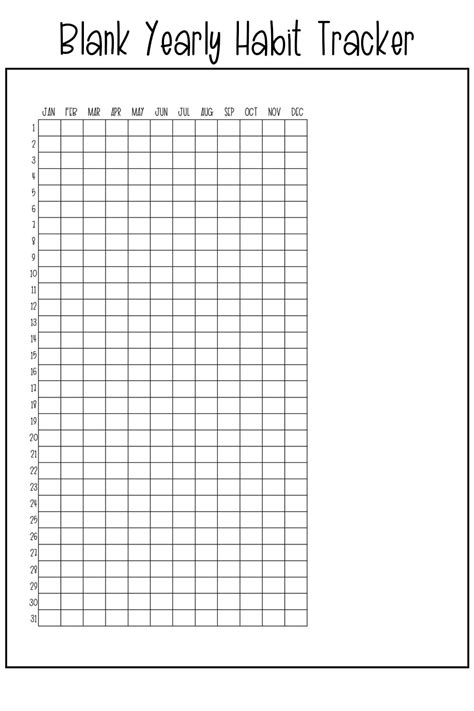Yearly Habit Tracker Free Printable Track A Habit All Year Long