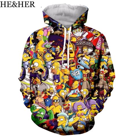 Hot Cartoon The Simpsons Funny Men Women Hooded Hoodie Sweatshirt