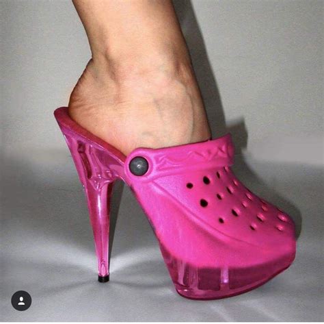 Pin By Chiara 🌟 On Fashion Horrors Funny Shoes Croc Heels High Heel