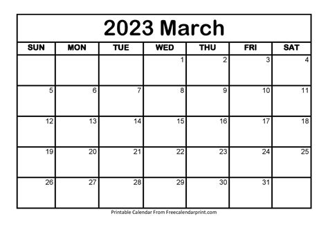 March 2023 Printable Calendar Pdf Get Your Hands On Amazing Free