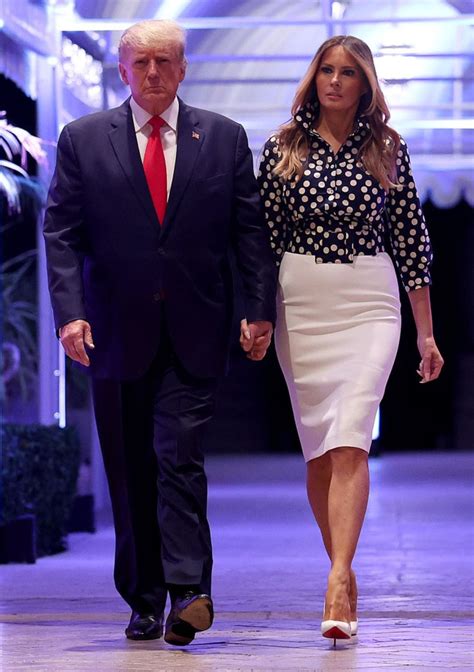 melania trump plays with patterns at donald s re election announcement footwear news