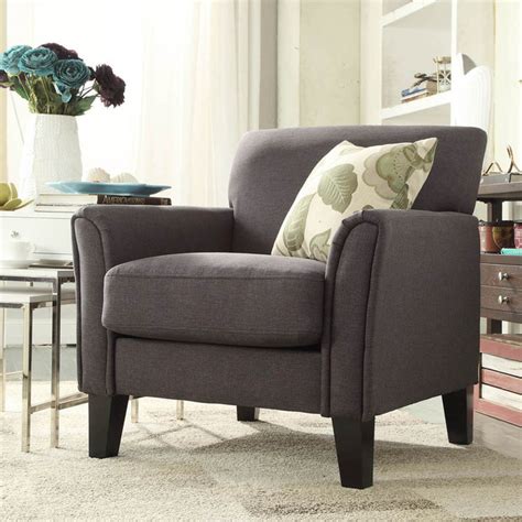 Georgia dark gray upholstered accent chair and a half. INSPIRE Q Uptown Modern Dark Grey Linen Accent Arm Chair ...