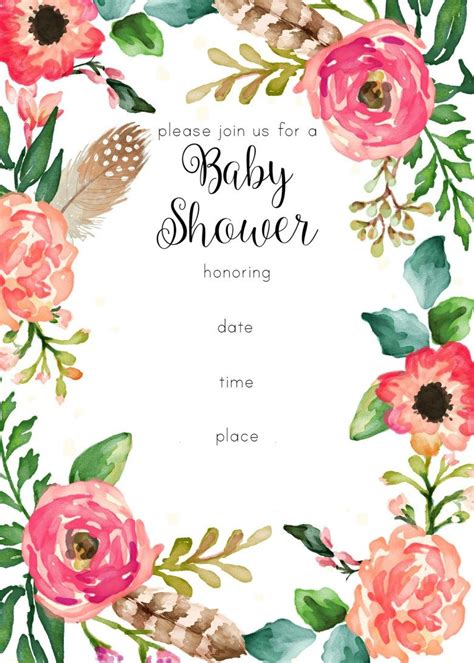 Free Printable Baby Shower Invitations Templates For Girl Printable