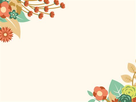 Orange Floral Summer Powerpoint Templates Border And Frames Flowers