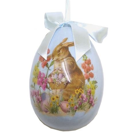 Gisela Graham Easter Decoration 80512 Blue Bunny Egg Ts From
