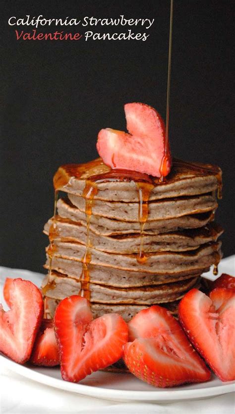 Strawberry Valentines Day Pancakes Crêpes Lekker Pannenkoeken