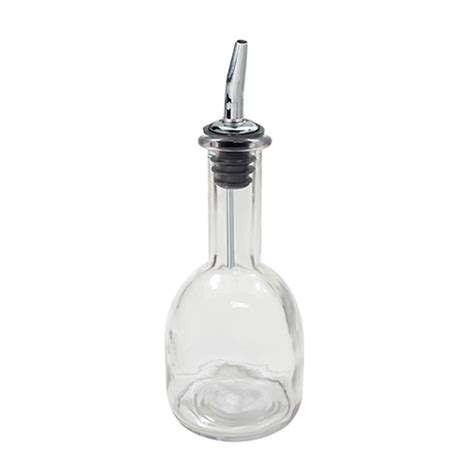Hubert 8 Oz Clear Glass Olive Oil Bottle With Stainless Steel Pourer
