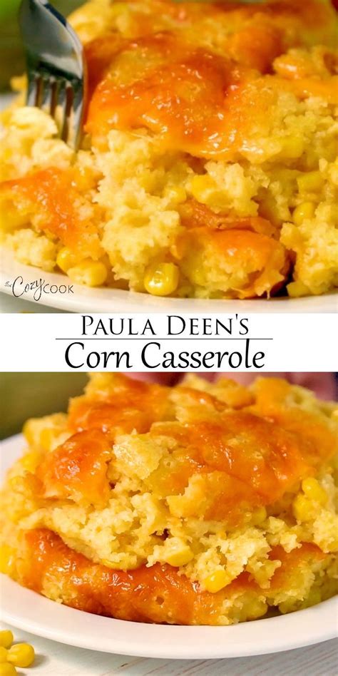 In a large bowl, stir together the corn, sour cream, butter, egg, pimento, onions, and jalapenos, if using. Paula Deen's Corn Casserole | Food network recipes ...