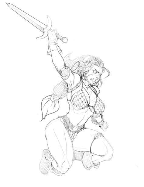 Iron Dullahan Commissions Open On Twitter Old Sketch Of Red Sonja That I Flipped And Touched