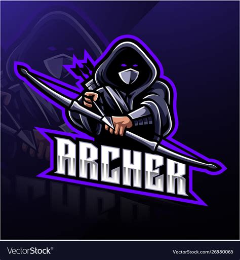 Archer Sport Mascot Logo Design Royalty Free Vector Image