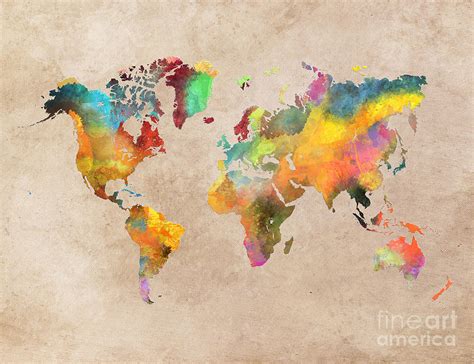 World Map 2 Digital Art By Justyna Jaszke Jbjart Fine Art America