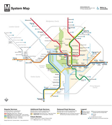 Redesigned Washington Dc Metro Subway Map Wmata Unofficial Design