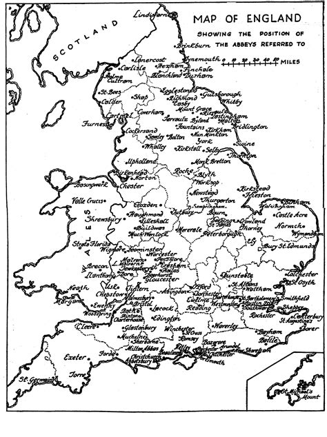 Medieval Abbeys In England Map Of Britain Medieval England