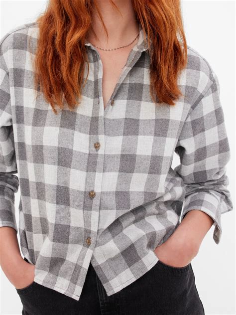 Cropped Flannel Shirt Gap